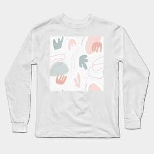 Topographic Pastel Pattern Long Sleeve T-Shirt